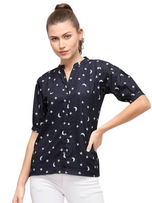 Black printed crepe party-tops 2