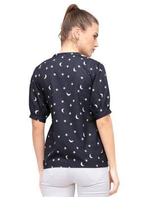 Black printed crepe party-tops 4