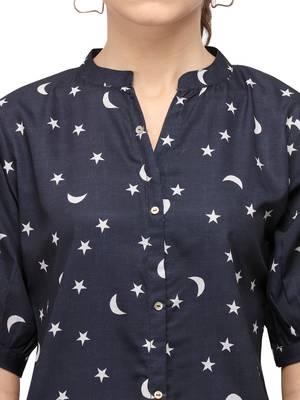 Black printed crepe party-tops 5