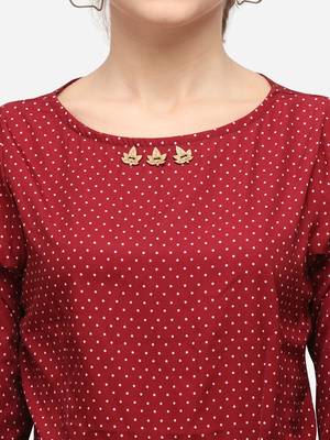 Red printed crepe party-tops 5