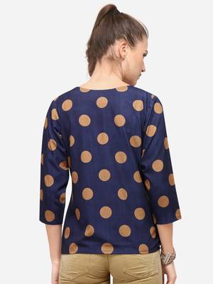 Blue printed crepe party-tops 4