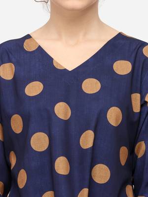 Blue printed crepe party-tops 5