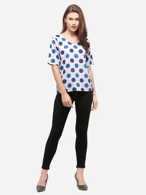 White printed crepe party-tops 1