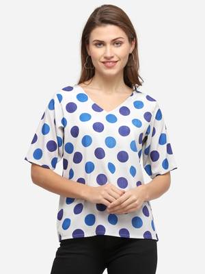 White printed crepe party-tops 2