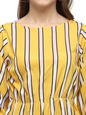 Yellow printed crepe party-tops 5