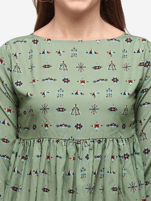 Green printed crepe party-tops 5