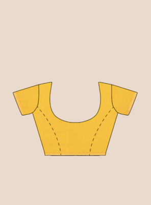 Khadi Handloom Zari Border Saree with Blouse Piece (Yellow) 5