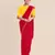 Khadi Handloom Zari Border Saree with Blouse Piece (Red)
