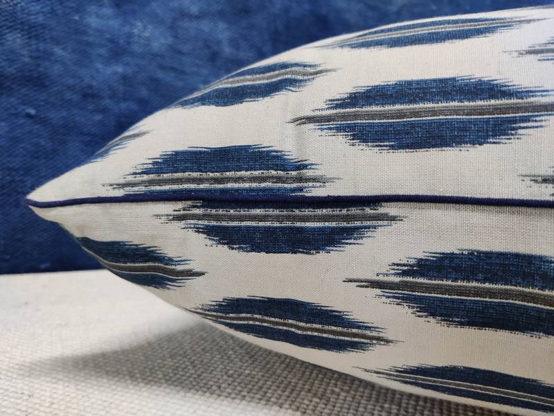 POSA Homes Grey Blue Printed Cushion Cover,Decorations for Sofa Couch Bed Chair