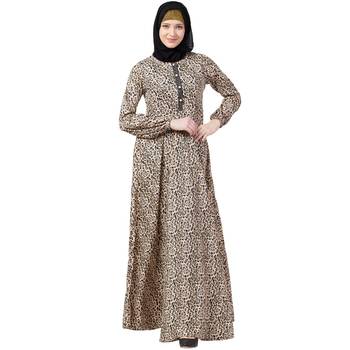 Animal printed casual abaya 1