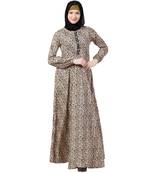 Animal printed casual abaya