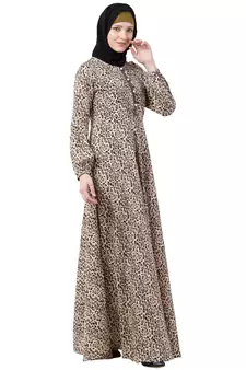Animal printed casual abaya