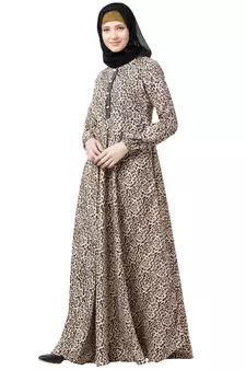 Animal printed casual abaya
