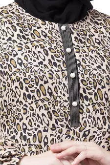 Animal printed casual abaya