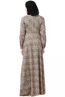 Animal printed casual abaya