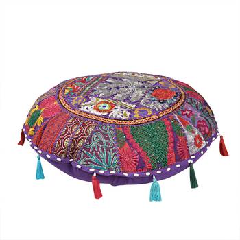 Lalhaveli Home Sofa Bed Decor Cotton Round Purple Yoga Meditation Seating Cushion Garden Patio Floor Seat Throw Cover 2