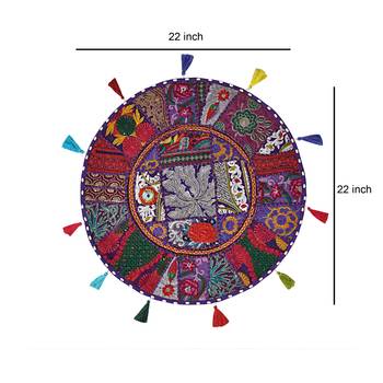 Lalhaveli Home Sofa Bed Decor Cotton Round Purple Yoga Meditation Seating Cushion Garden Patio Floor Seat Throw Cover 4