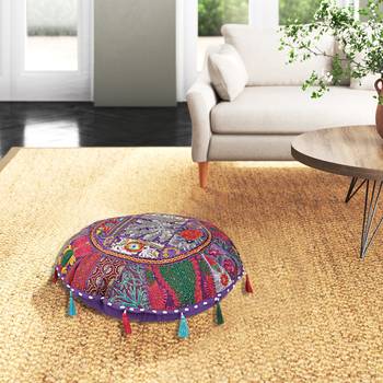 Lalhaveli Home Sofa Bed Decor Cotton Round Purple Yoga Meditation Seating Cushion Garden Patio Floor Seat Throw Cover 5