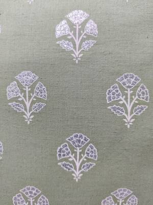 POSA Homes Green Silver Cotton Printed Cushion Cover, Cotton Solid Home Decorative Plain Hand Made Square Pillow Case 3