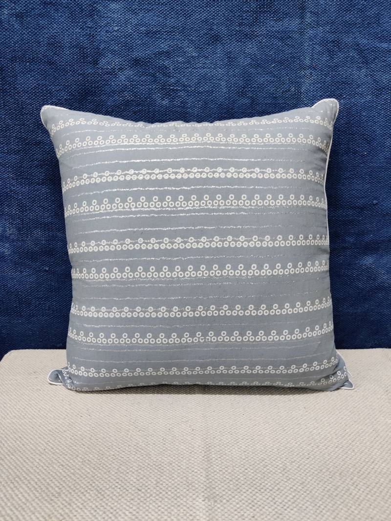POSA Homes Grey Silver Cotton Cushion Cover, Cotton Solid Home Decorative Hand Made Square Pillow Case