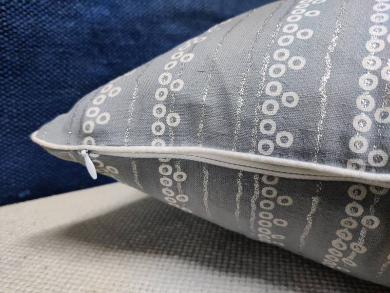 POSA Homes Grey Silver Cotton Cushion Cover, Cotton Solid Home Decorative Hand Made Square Pillow Case