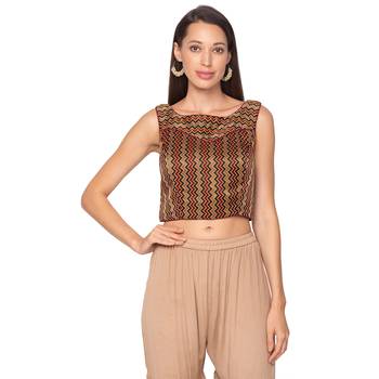 Maroon silk Readymade Saree Blouse 1