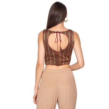 Maroon silk Readymade Saree Blouse 2