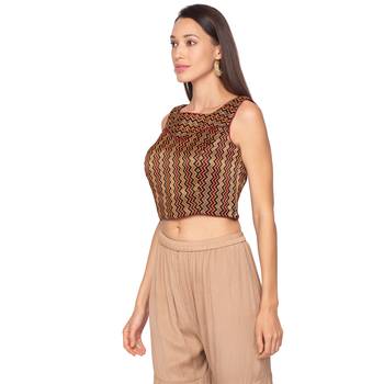 Maroon silk Readymade Saree Blouse 3
