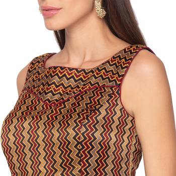 Maroon silk Readymade Saree Blouse 4