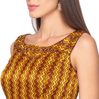 Mustard Yellow silk Readymade Saree Blouse 4