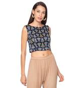 Blue silk Readymade Saree Blouse