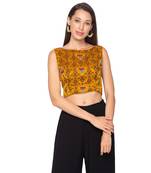 Mustard Yellow silk Readymade Saree Blouse