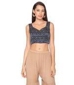 Blue silk Readymade Saree Blouse