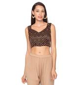 Black silk Readymade Saree Blouse