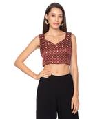 Maroon silk Readymade Saree Blouse