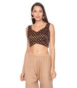 Black silk Readymade Saree Blouse