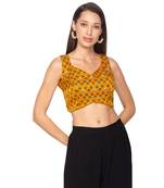 Mustard Yellow silk Readymade Saree Blouse