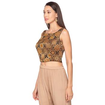 Black silk Readymade Saree Blouse 3