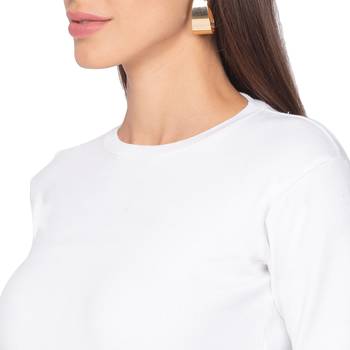 White lycra  Readymade Stretchable Saree Blouse 4