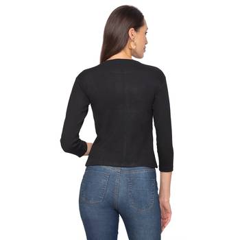 Black lycra  Readymade Stretchable Saree Blouse 2