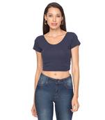 Blue Cotton lycra Readymade Saree Blouse