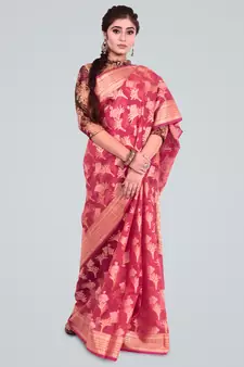 Cotton Silk Banarasi Zari Woven Saree