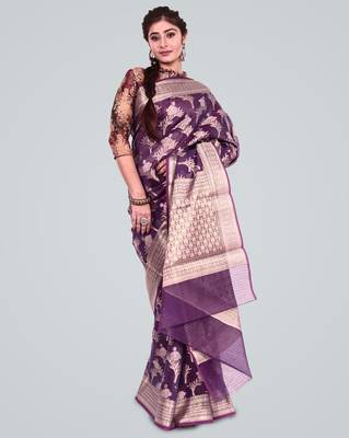 Cotton Silk Banarasi Zari Woven Saree 1