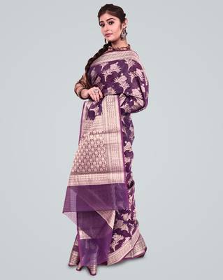 Cotton Silk Banarasi Zari Woven Saree 2
