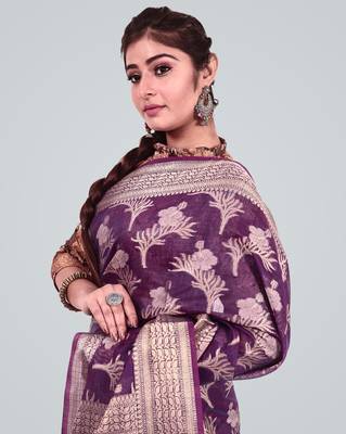 Cotton Silk Banarasi Zari Woven Saree 3