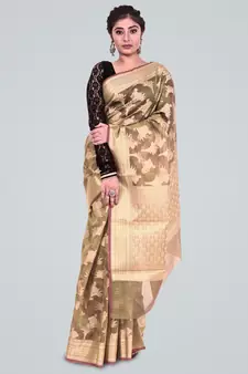 Cotton Silk Banarasi Zari Woven Saree