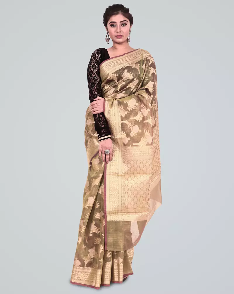 Cotton Silk Banarasi Zari Woven Saree