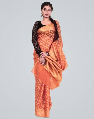 Cotton Silk Banarasi Zari Woven Saree 1