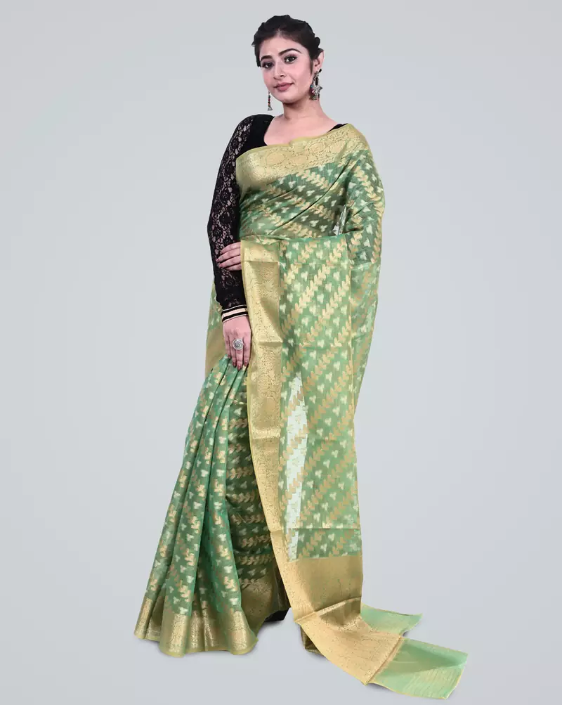 Cotton Silk Banarasi Zari Woven Saree