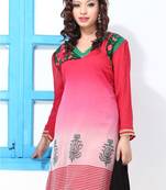 Shaded Faux Georgette Embroidery Suit 